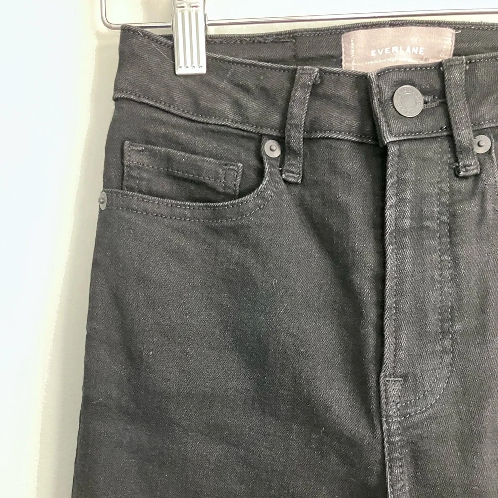 EVERLANE Curvy High-Rise Black Crop Skinny Jeans Size 23 - Picture 2 of 12